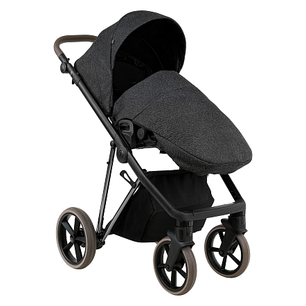 ROAN Коляска 2 в1 Sol Luxury короб + прогулка Pixel/Dark/Nickel/руч.Cappuccino/к.Cappuccino(2 места)