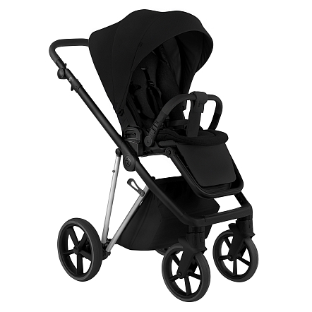 ROAN Коляска 2 в1 Sol Luxury короб + прогулка Caviar Black/Nickel/руч.Black/к.Black(2 места)
