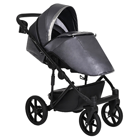 PITUSO Коляска 2 в1 Luna Luxury короб+прогулка Кожа/Silver Dark Grey