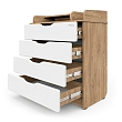 PITUSO Комод раскладной Wood/ 804 ПВХ  с шариковыми направляющими Дуб канзас, 4 ящика