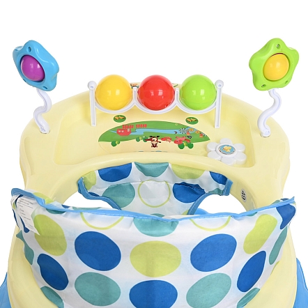 **BAMBOLA Ходунки Шарики (8 пласт.колес,игрушки,муз) 7 шт/уп (67*55*57) Blue/Бело-голубой