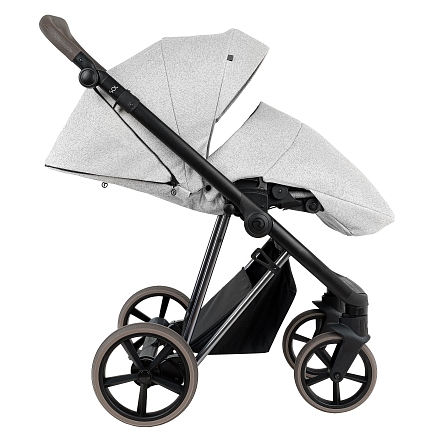 ROAN Коляска 2 в1 Sol Luxury короб + прогулка Pixel/Light/Nickel/руч.Cappuccino/к.Cappuccin(2 места)