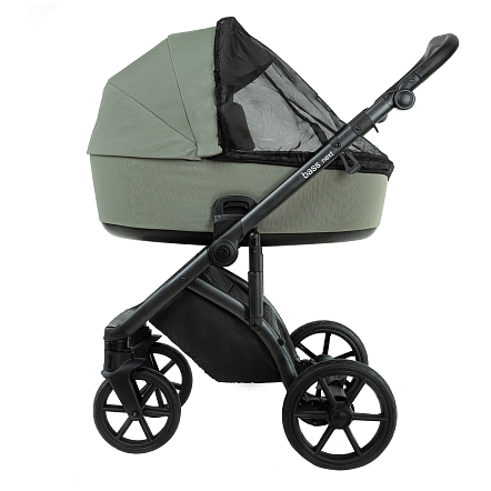 ROAN Коляска 2 в1 Bass Next короб + прогулка Sage Green/Black/руч.Black(2 места)