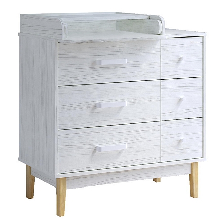 **PITUSO Комод серия Kids Vintage Premium ЛДСП Древесина белая 6 ящиков (2 места)
