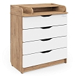 PITUSO Комод раскладной Wood/ 804 ПВХ  с шариковыми направляющими Дуб канзас, 4 ящика