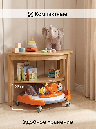 BAMBOLA Ходунки Elephant (круглые) (6 силик.кол,игр.,муз) 7 шт/уп (64*64*56) Caramel/Карамельный