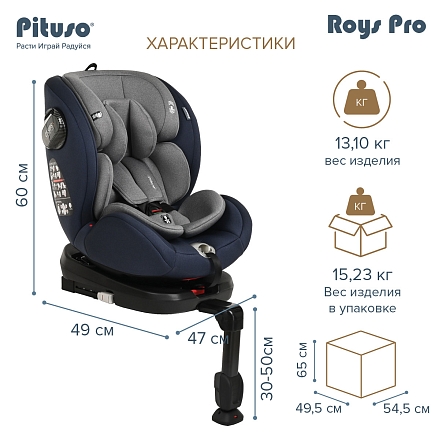 Pituso Удерживающее устройство для детей 0-36 кг Roys Jeans, Grey Inlay/Джинс, Серый вкладыш
