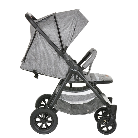 PITUSO Коляска детская TOLEDO (прогулочная), Grey Metallic/Серый металлик/чехол на ножки/AIR