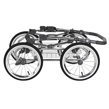 ROAN Коляска 1 в1 Bass Next Classic короб Steel Grey/Chrome/d14/руч.Серый  (2 места)