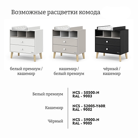 PITUSO Комод серия Kids Luxor ЛДСП Черный-кашемир