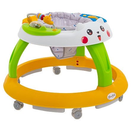 **BAMBOLA Ходунки Пушистик (круглые) (6 силик.кол,игр.,муз) 4 шт/уп (76*76*54) White/Разноцветный