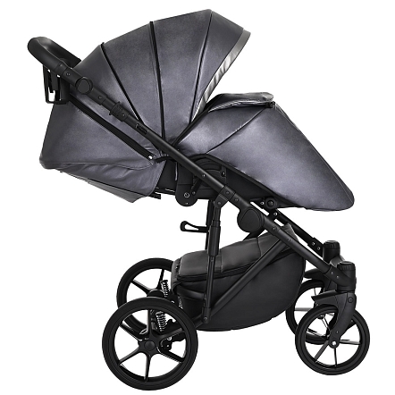 PITUSO Коляска 2 в1 Luna Luxury короб+прогулка Кожа/Silver Dark Grey
