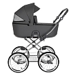 ROAN Коляска 1 в1 Bass Next Classic короб Steel Grey/Chrome/d14/руч.Серый  (2 места)