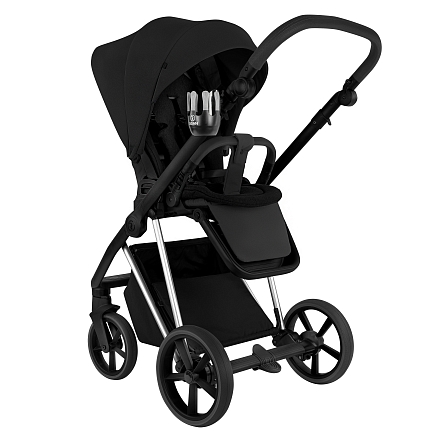 ROAN Коляска 2 в1 Sol Luxury короб + прогулка Caviar Black/Nickel/руч.Black/к.Black(2 места)