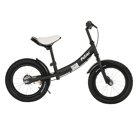 PITUSO Беговел Pulsar, колеса AIR 14", тормоз, подножка,Black matt/Черный матовый 