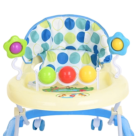 **BAMBOLA Ходунки Шарики (8 пласт.колес,игрушки,муз) 7 шт/уп (67*55*57) Blue/Бело-голубой