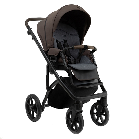 ROAN Коляска 2 в1 Bass Next  короб + прогулка Turkish Coffe/Black/руч.Cappuccino(2 места)