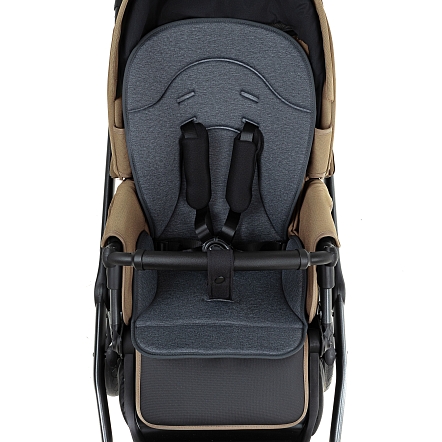 ROAN Коляска 2 в1 Bass Next короб + прогулка Mocha Mousse/Black/руч.Cappuccino(2 места)