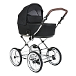 ROAN Коляска 1 в1 Bass Next Classic короб Black/Chrome/d14/руч.Коричневый (2места)