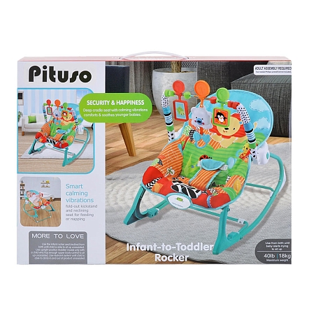PITUSO Шезлонг Osito Весёлое путешествие (вибр.,звук),2 полож.спинки 66*47*66 см (6 шт/уп)