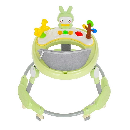 BAMBOLA Ходунки Зайчик (круглые) (6 силик.кол,игр.,муз) 6 шт/уп (67*67*55) Soft Green/Зеленый