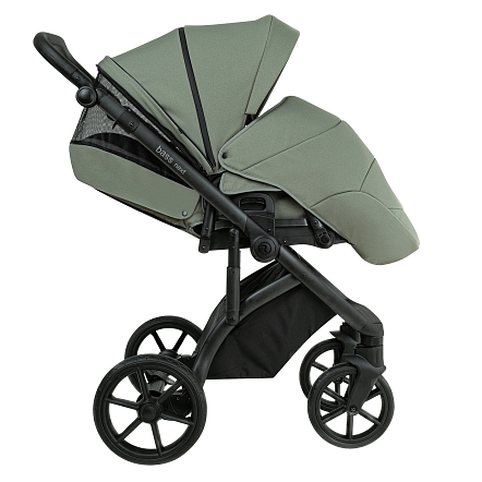 ROAN Коляска 2 в1 Bass Next короб + прогулка Sage Green/Black/руч.Black(2 места)