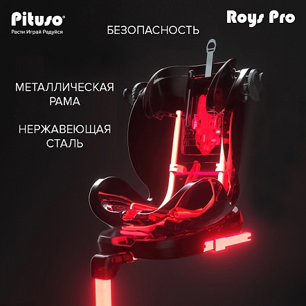 Pituso Удерживающее устройство для детей 0-36 кг Roys Grey, Black Inlay /Серый,Черный вкладыш