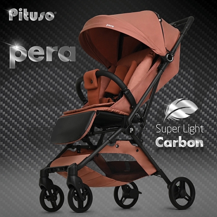 PITUSO коляска детская PERA (прогулочная)Coffee/рама carbon/PU