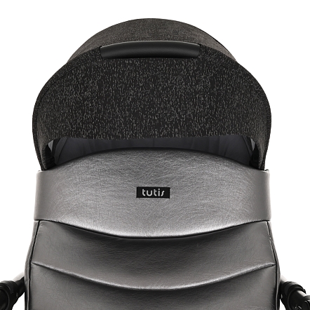 **TUTIS Коляска 2 в1 NOVO короб + прогулка Кожа Pearl Metalic/Black Reflective Print