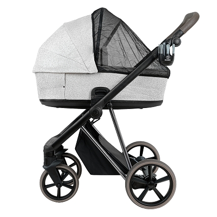 ROAN Коляска 2 в1 Sol Luxury короб + прогулка Pixel/Light/Nickel/руч.Cappuccino/к.Cappuccin(2 места)