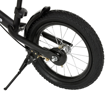 **PITUSO Беговел Pulsar, колеса AIR 14", тормоз, подножка,Black matt/Черный матовый 