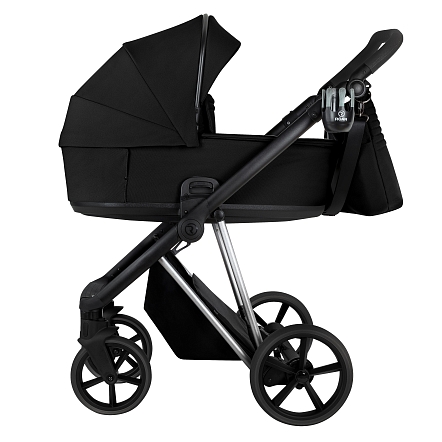 ROAN Коляска 2 в1 Sol Luxury короб + прогулка Caviar Black/Nickel/руч.Black/к.Black(2 места)