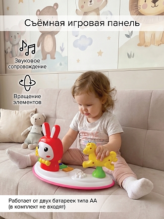 BAMBOLA Ходунки Зайчик (круглые) (6 силик.кол,игр.,муз) 6 шт/уп (67*67*55) Red/Красный
