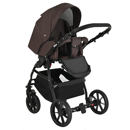 PITUSO Коляска 2 в1 Nino  короб+прогулка Кожа Dark Brown