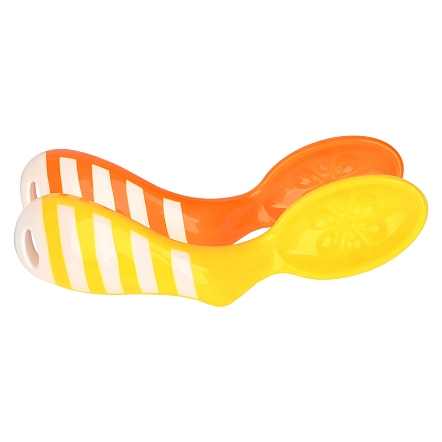 PITUSO Ложка с изгибом анатомическая 2 шт Orange/Yellow (Оранжевый+Желтый) (уп/24шт)