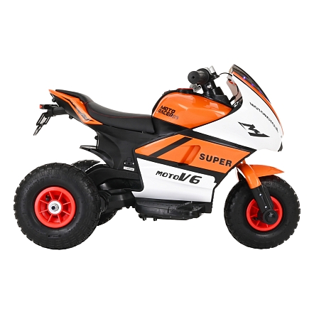 **PITUSO Электромотоцикл 5188,6V/4Ah*2, возд.колеса, 92*53*62см,White-orange/Бело-оранжевый