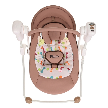 PITUSO электрокачели Viola Beige/Бежевый Жираф пульт, MP3, адаптер,76*61*69см,3 шт.в кор.