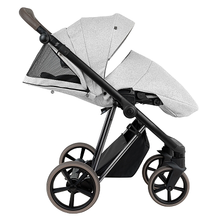 ROAN Коляска 2 в1 Sol Luxury короб + прогулка Pixel/Light/Nickel/руч.Cappuccino/к.Cappuccin(2 места)