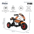 **PITUSO Электромотоцикл 5188,6V/4Ah*2, возд.колеса, 92*53*62см,White-orange/Бело-оранжевый
