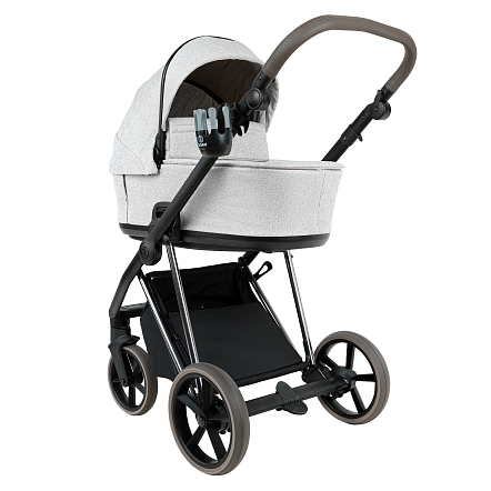 ROAN Коляска 2 в1 Sol Luxury короб + прогулка Pixel/Light/Nickel/руч.Cappuccino/к.Cappuccin(2 места)
