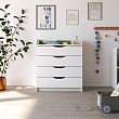 **PITUSO Комод раскладной Wood/ 804 ПВХ  с шариковыми направляющими Древесина белая, 4 ящика