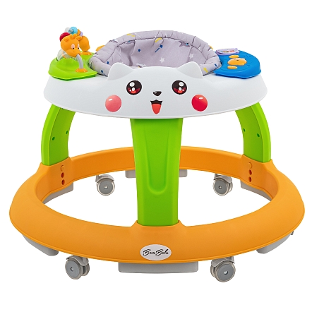 **BAMBOLA Ходунки Пушистик (круглые) (6 силик.кол,игр.,муз) 4 шт/уп (76*76*54) White/Разноцветный