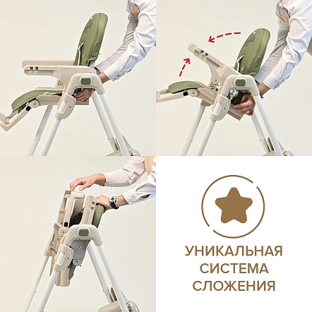 PITUSO Стул для кормления Olimp Milk White/Молочно-белый, ECO-кожа,вкладыш