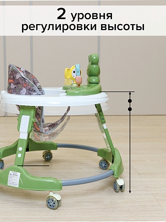 BAMBOLA Ходунки Froggy (круглые) (6 силик.кол,игр.,муз) 7 шт/уп (64*64*56) Green/Зеленый