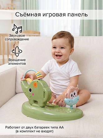 BAMBOLA Ходунки Elephant (круглые) (6 силик.кол,игр.,муз) 7 шт/уп (64*64*56) Green/Зеленый