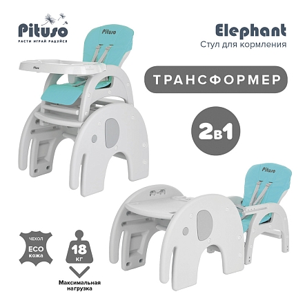 PITUSO Стул-трансформер для кормления ELEPHANT Turquoise/Бирюзовый