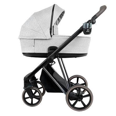 ROAN Коляска 2 в1 Sol Luxury короб + прогулка Pixel/Light/Nickel/руч.Cappuccino/к.Cappuccin(2 места)