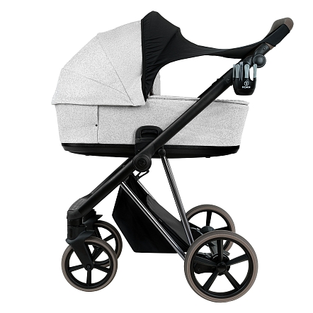 ROAN Коляска 2 в1 Sol Luxury короб + прогулка Pixel/Light/Nickel/руч.Cappuccino/к.Cappuccin(2 места)