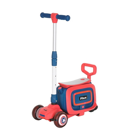 PITUSO Самокат трехколесный HD-8814B, 3в1 Red/Красный (2 места)