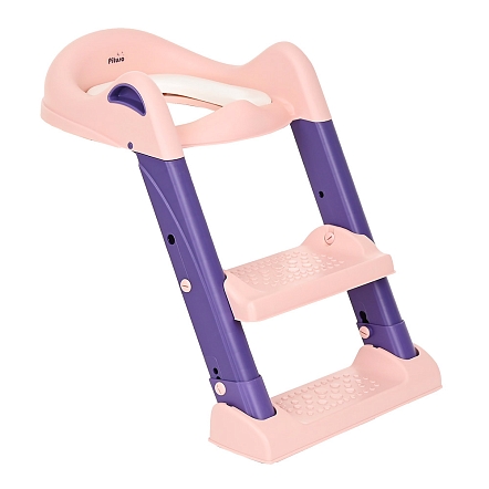 PITUSO Сиденье для унитаза с лесенкой и ручками (2 ступени) Pink/Розовый, 41,5*45*54 см (уп/6 шт)